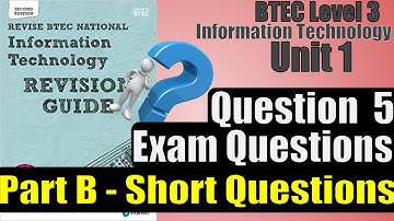 BTEC Level 3 IT - Unit 1 - P42 - PART B SHORT QUESTION #5 - Transmitting Data