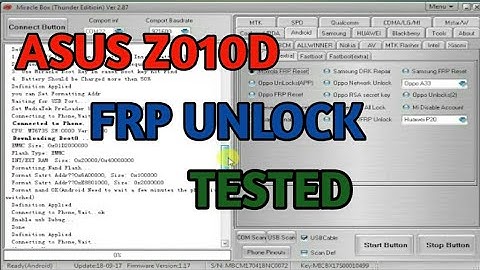 ASUS Z010D ZENFONE MAX FRP UNLOCK BY MIRACLE BOX 100% TESTED  SOLUTION
