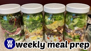 WEEKLY MEAL PREP | Mason Jar Salads | WW Points + Calories | Journey to Healthy