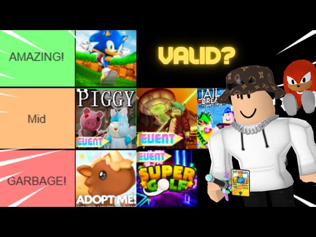 My popular game ranking teir list : r/roblox