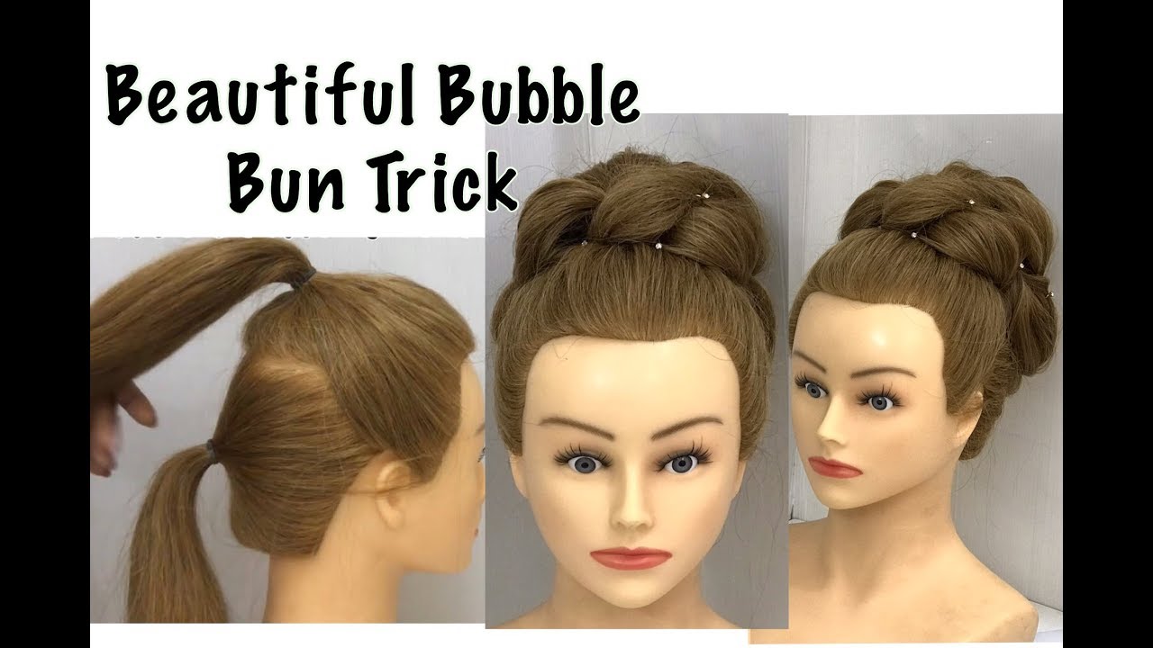 Beautiful Bubble Bun Hairstyle Trick Easy Wedding Hairstyles YouTube