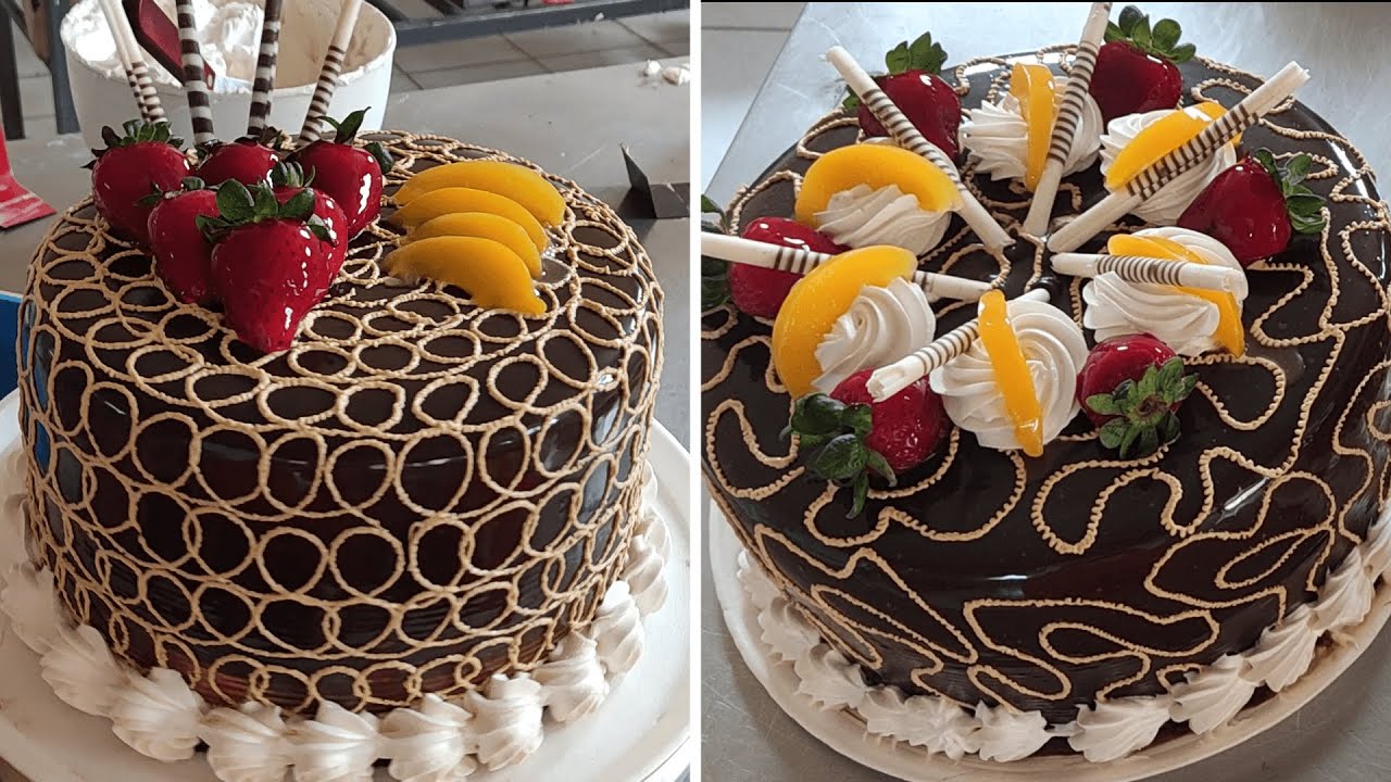 Pasteles increíbles bañados con ganache y adornado con frutas super deliciosas