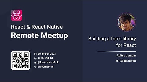 Building a form library for React By Aditya Jamuar
