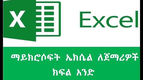 Microsoft excel for beginner part 1- in Amharic