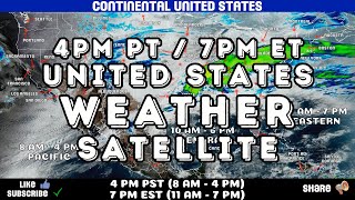 4pm PT/7pm ET USA Tue Feb 11 Latest Weather Satellite Video Animation - Daily Weather Tracking