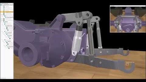 Simulation of tractor rear hitch, in V-REP