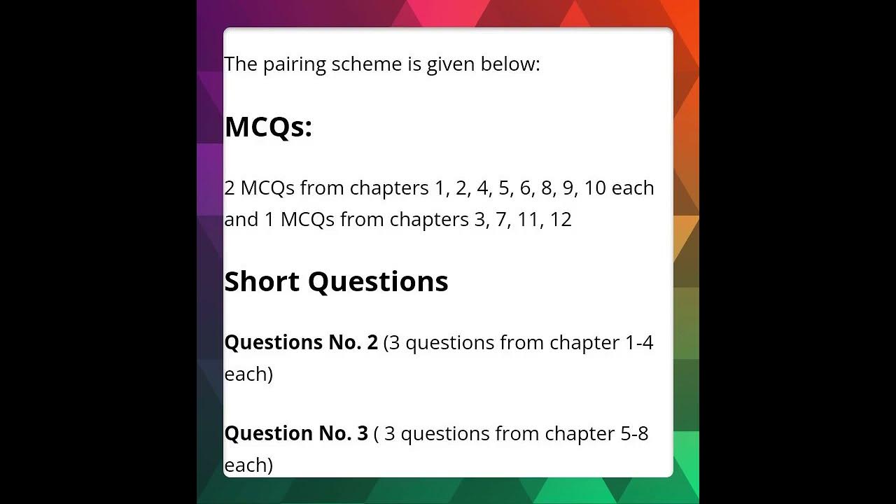 Economics first year pairing scheme2023 fa youtube