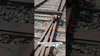 Pay trolley wheel change forg Crossing #railwayline #railtrack #wheel #frogcrossing #tread