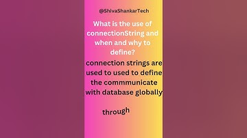 What is the use of Connection strings in Asp.Net Application @ShivaShankarTech  #dotnet #technology