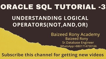 SQL Tutorial - 3: Logical Operators (Part-1)#oracle