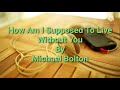 HOW AM I SUPPOSED TO LIVE WITHOUT YOU By Michael Bolton