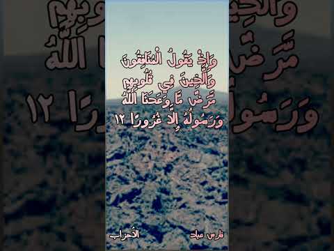 فارس عباد و إ ذ ي ق ول ال م ن اف ق ون و ال ذ ين ف ي ق ل وب ه م م ر ض ما وعدنا الله ورسوله