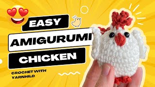 How to crochet the cutest mini amigurumi chicken  - Easy and quick