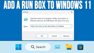 How To Add The Run Command Box To The Windows 11 Start Menu And Taskbar