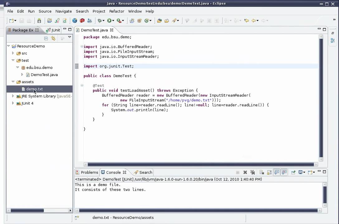 Including a file asset in a Java Eclipse project - YouTube