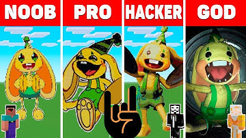 MINECRAFT NOOB vs PRO vs HACKER vs GOD Minecraft Pixel art Bunzo Bunny Poppy Playtime 2