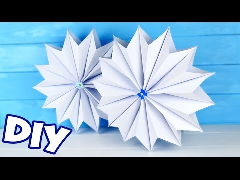 Объемная 3D СНЕЖИНКА из бумаги ❄ Новогодние УКРАШЕНИЯ