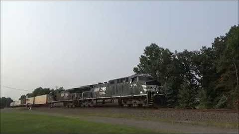 Fast NS Intermodal 24M - NS AC44C6M #4155 K5LA & Dash 9 #9388 - Rootstown Ohio August 2018