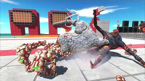 Team Ice + Godzilla Ice VS Fire Godzilla + Team Fire - Animal Revolt Battle Simulator