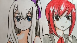 How To Draw Erza And Mirajane Younger Version Fairy Tail