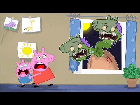 PEPPA PIG TURNED INTO A TWO-HEADED ZOMBIE...ペッパピッグホラーストーリー | ペッパピッグの面白いアニメーション