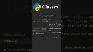 Python CLASSES in 20 seconds! 🔥👨‍💻 #shorts #python #programming  #coding  #learnpython #class