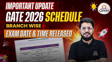 GATE 2026 Exam Schedule Released | Branch-Wise Dates & Shift Details | IIT Guwahati Official Update