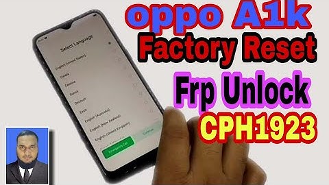 Oppo A1k Factory Reset/oppo A1k Frp Bypass/CPH1923 Factory Reset By Unlock Tool 10000%