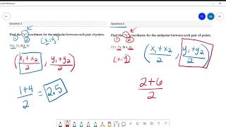 Geometry 9-1-20 Midpoint Formula