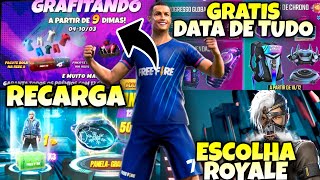 NOVAS RECARGAS, DATA DAS SKINS GRATUITAS, GRAFITANDO E ESCOLHA ROYALE ESSA SEMANA!