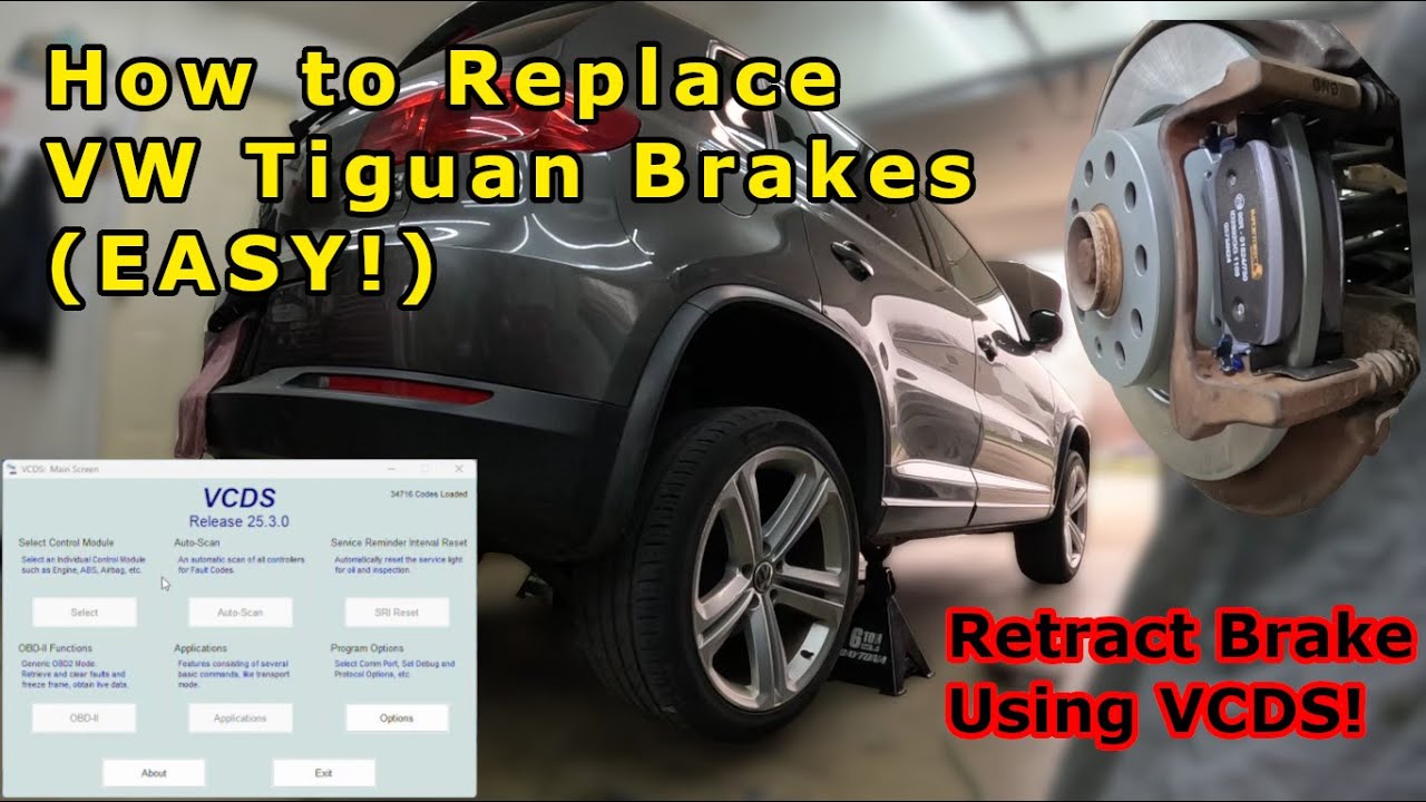 DIY Rear Brake Pads & Rotors Replacement on 2014 VW Tiguan R-Line | VCDS Guide