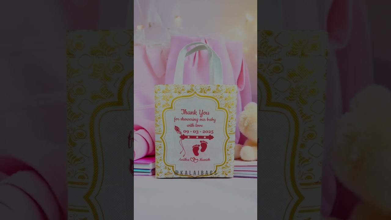 Make your baby shower unforgettable with custom screen printed glossy gift bags! ✨ 