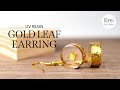 UV Resin - Gold leaf UV Resin Earring