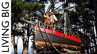 150 Year Old Sailboat Transformed Into Pirate Ship Treehouse! ☠️