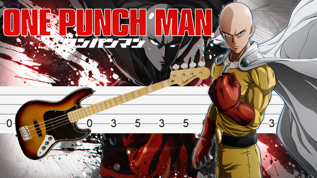 One Punch Man opening - The Hero [Bass Tabs Tutorial]
