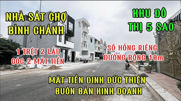 Nhà góc 2 mặt tiền, đường thông Đinh Đức thiện bình Chánh trải nhựa 10m, kinh doanh buôn bán,2 lầu