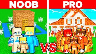 Noob Familie vs Pro Familie: ELEMENT HAUS BAU CHALLENGE in Minecraft!