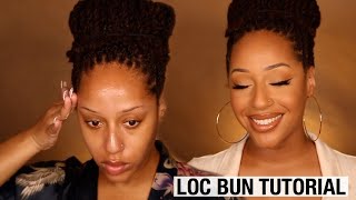 HOW TO: LOC BUN TUTORIAL + Makeup Tutorial