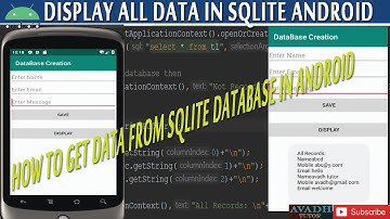 how to retrieve data from sqlite database in android | display all records in android sqlite