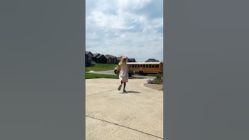 She waits for her sisters every day today she had a gift! First day of school #sad #sistergoals #fyp