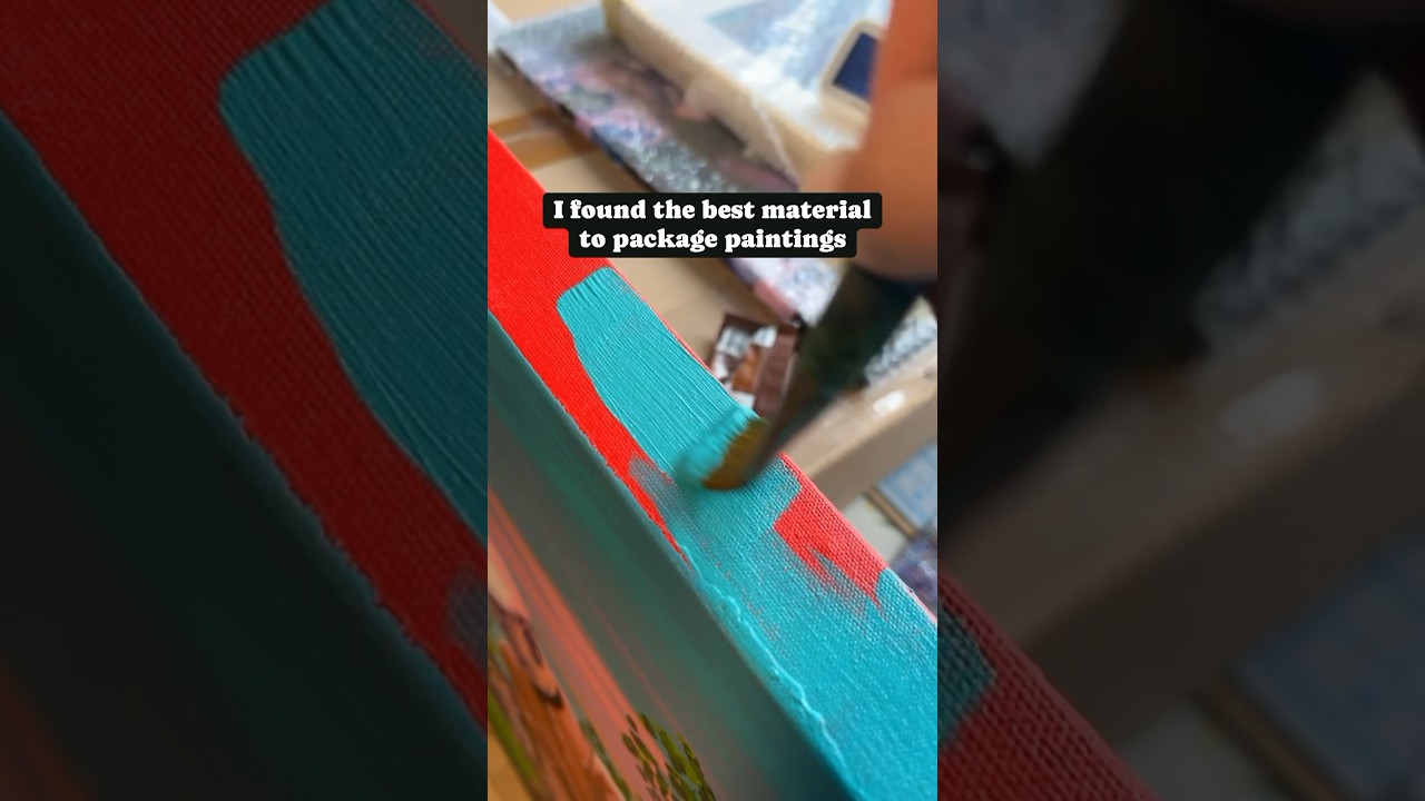 📦🖼️ I FOUND THE BEST MATERIAL TO PACKAGE ART ✨ #shippingart #shippingpaintings #acrylicpainting