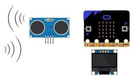 Use of HC-SR04 sensor and SSD1306 screen by Micro:bit board