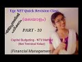 Net Terminal Value Method (Capital Budgeting) - Ugc NET class in malayalam