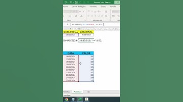 Somases Entre Duas Datas no Excel
