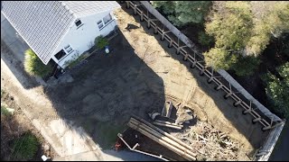 Installing Retaining Wall Poles  - Backyard Rebuild by NZ DIRT 684 views 3 years ago 5 minutes, 9 seconds