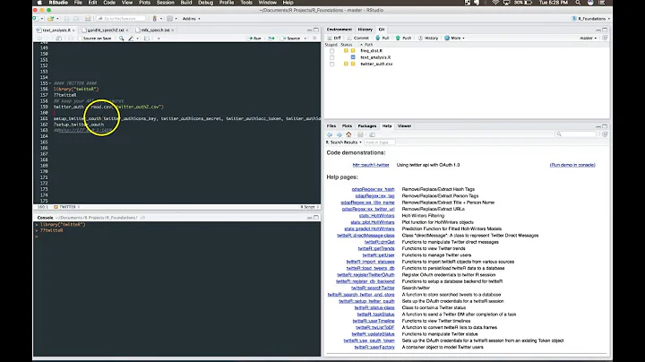 R TwitteR Package - Setup direct OAuth to the Twitt API (Video 1/3)