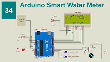 Smart Water Meter Using Arduino With Code and Circuit || Proteus Simulation