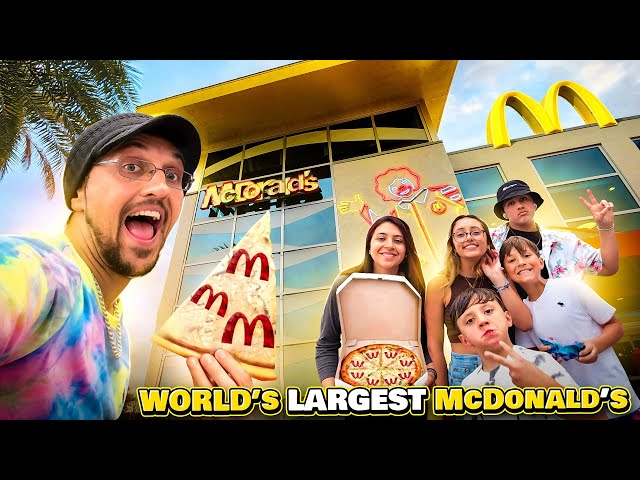 McDonalds Sells PIZZA!?  World's Largest McDonald's Tour u0026 Museum of Illusions @ Icon Park Orlando class=
