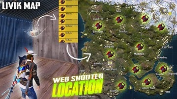 spiderman web shooter all location in bgmi || Bgmi livik map web shooter all location spiderman mode