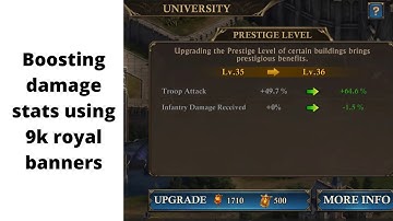 Boosting damage stats using 9k royal banners | King of Avalon